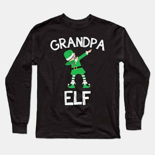 Dabbing Grandpa Elf Matching Christmas Family Long Sleeve T-Shirt by RJCatch